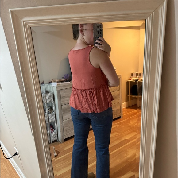 Altar'd State Coral Ruffle Hem Tank Top - Picture 3 of 3